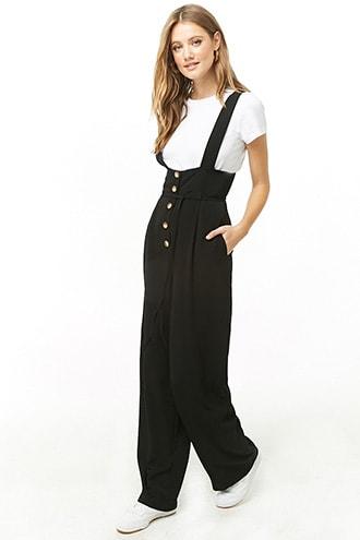 Forever21 Pinafore Button-front Jumpsuit