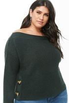 Forever21 Plus Size Marled Button Sweater