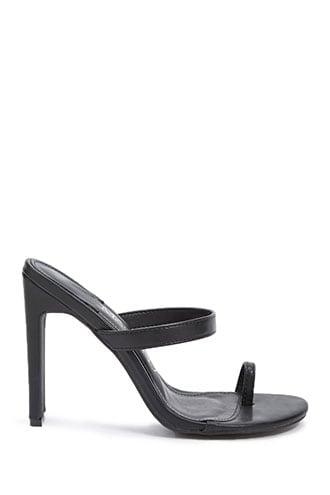 Forever21 Faux Leather Toe-loop Slide Heels