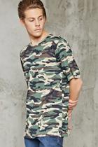 21 Men Men's  Olive & Black Camo Print Tee