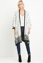 Forever21 Striped Fuzzy Cardigan