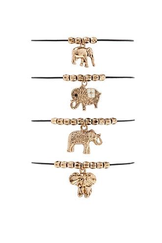 Forever21 Ornate Elephant Bracelet Set