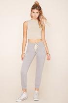 Forever21 Women's  Grey Lace-up Sweatpants