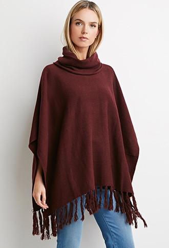Love21 Fringed Hem Poncho