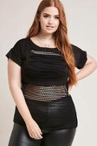 Forever21 Plus Size Distressed Mesh Top