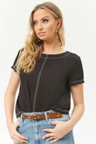 Forever21 Contrast Stitch Top