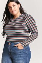 Forever21 Plus Size Ribbed Knit Stripe Top