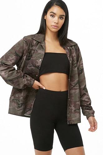 Forever21 Camo Snap-button Windbreaker