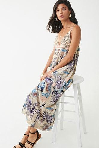 Forever21 R By Raga Leaf Print Maxi Dress