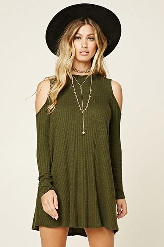 Forever21 Women's  Open-shoulder Swing Dress