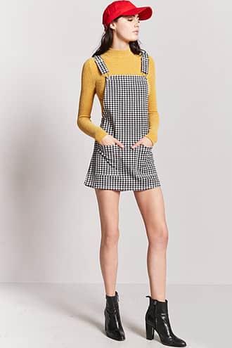 Forever21 Gingham Overall Dress