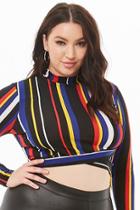 Forever21 Plus Size Striped Tulip Crop Top