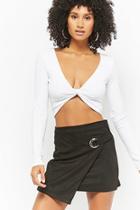 Forever21 Faux Suede Asymmetrical Mini Skirt