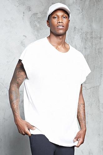 Forever21 Raw-edge Longline Tee