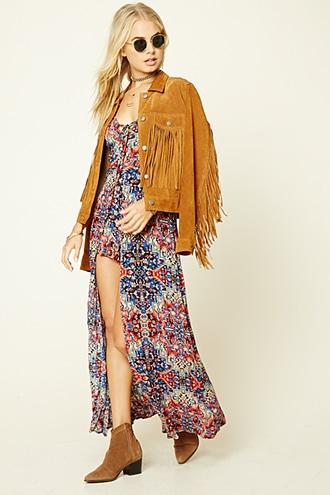 Forever21 Women's  Abstract Maxi Skort Romper