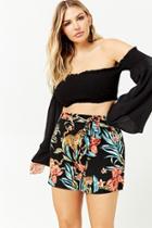 Forever21 Plus Size Floral & Tiger Print Shorts