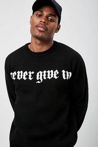 Forever21 Never Give In Graphic Sweater