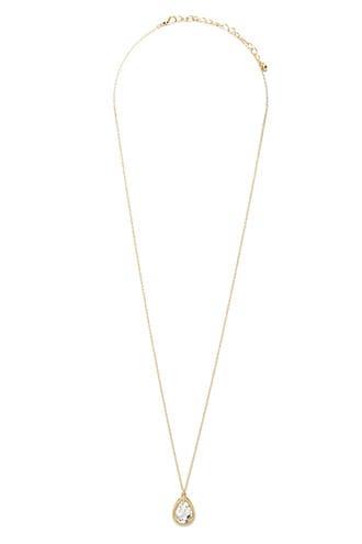 Forever21 Faux Crystal Teardrop Necklace