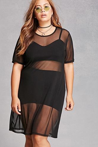 Forever21 Pink Clove Sheer Mesh Tunic