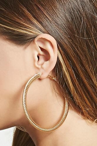 Forever21 Spiral Chain Hoop Earrings