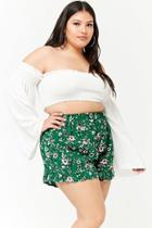 Forever21 Plus Size Floral Ruffle Shorts