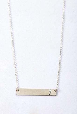 Forever21 Adorn512 Initial J Bar Necklace (silver)