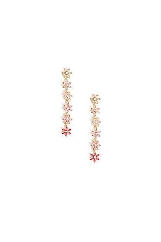 Forever21 Hanging Floral Rhinestone Drop Earrings