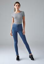 Forever21 Women's  High-waisted Super Skinny Jeans (light Denim)