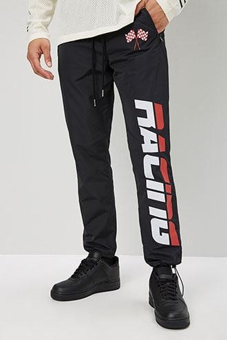 Forever21 Racing Graphic Windbreaker Pants