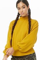 Forever21 Mock Neck Fleece Sweatshirt