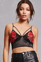 Forever21 Strappy Embroidered Bustier Top