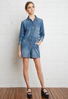 Forever21 Button-front Denim Romper
