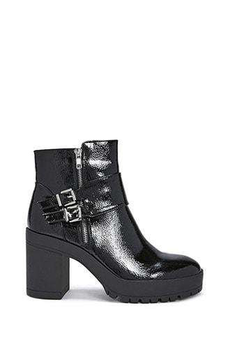 Forever21 Faux Patent Leather Ankle Booties