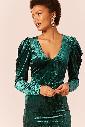 Forever21 Velvet Puff Sleeve Dress