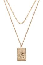 Forever21 Layered Engraved Pendant Necklace