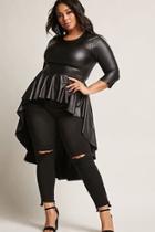 Forever21 Plus Size Coated High-low Top
