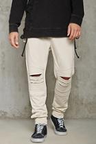 21 Men Men's  Distressed Moto Sweatpants