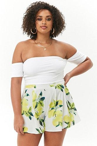 Forever21 Plus Size Lemon Print Shorts