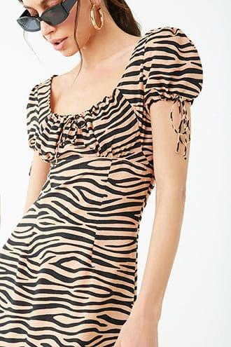 Forever21 Tiger Striped Print Mini Dress