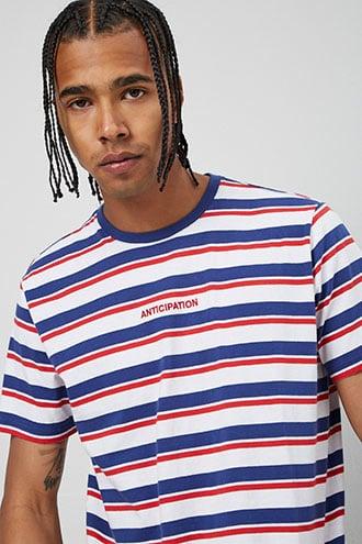 Forever21 Embroidered Anticipation Striped Tee