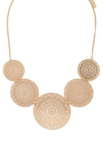 Forever21 Gold Ornate Statement Necklace