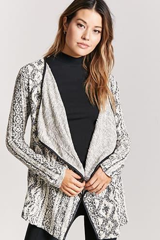 Forever21 Marled Geo Print Cardigan