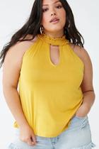 Forever21 Plus Size Smocked-neck Cutout Top