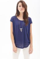 Forever21 Contemporary Boxy Heathered Linen Top