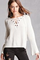 Forever21 Haute Rogue Lace-up Sweater
