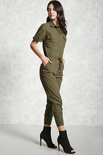 Forever21 Buttoned Coverall Jumpsuit
