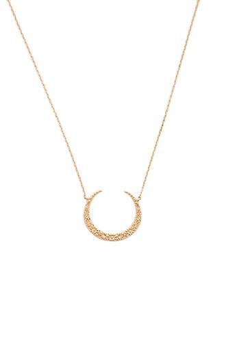 Forever21 Etched Crescent Moon Pendant Necklace
