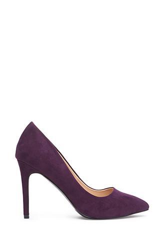 Forever21 Pointed Faux Suede Pumps Purple 10