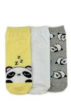 Forever21 Sleeping Panda Ankle Socks - 3 Pack