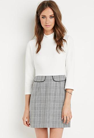 Forever21 Glen Plaid Combo Dress